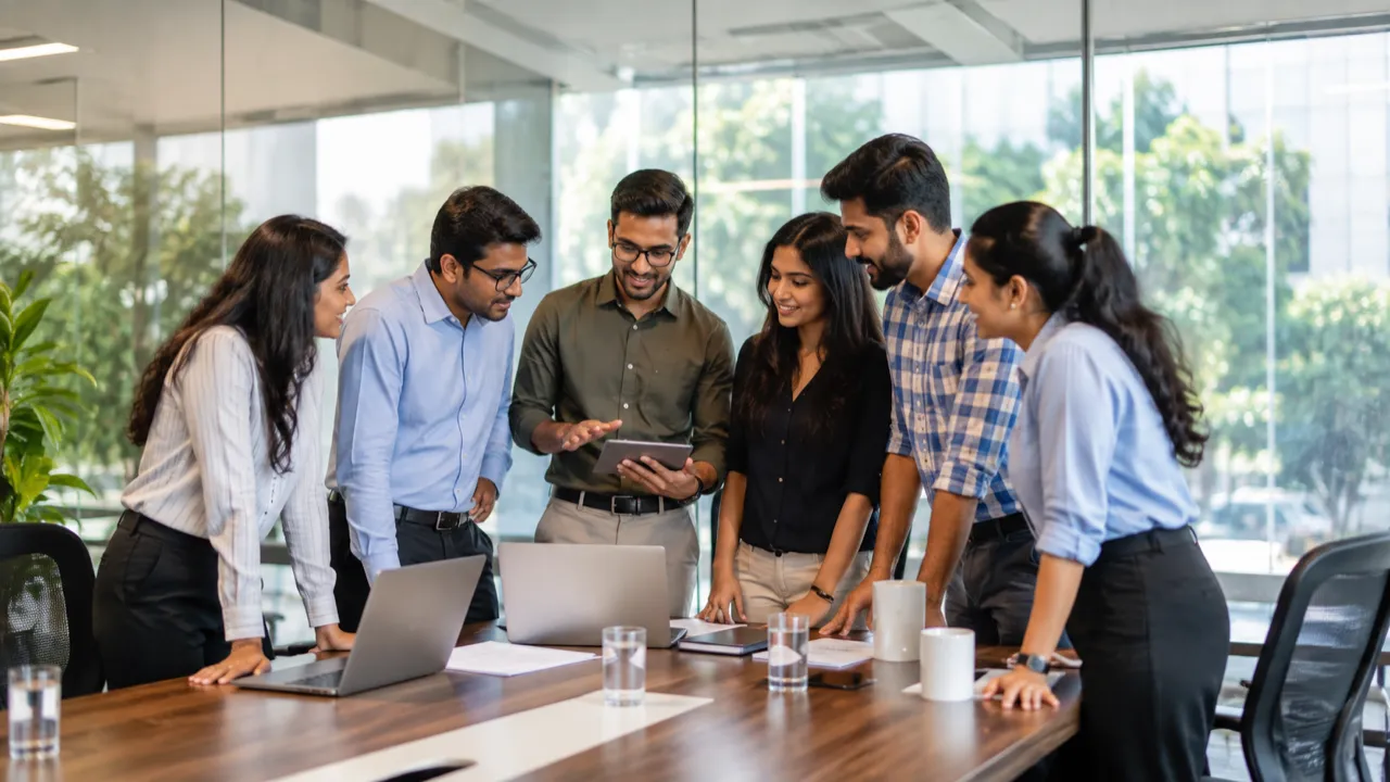 The Easy Care Finance team collaborating in a meeting room